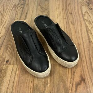 J Slide Slip On Shoes Black Leather 8